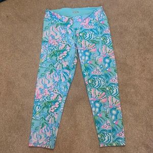 Lilly Pulitzer green, blue, pink workout leggings